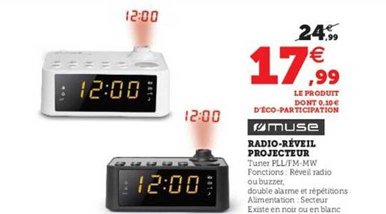 radio-réveil projecteur muse