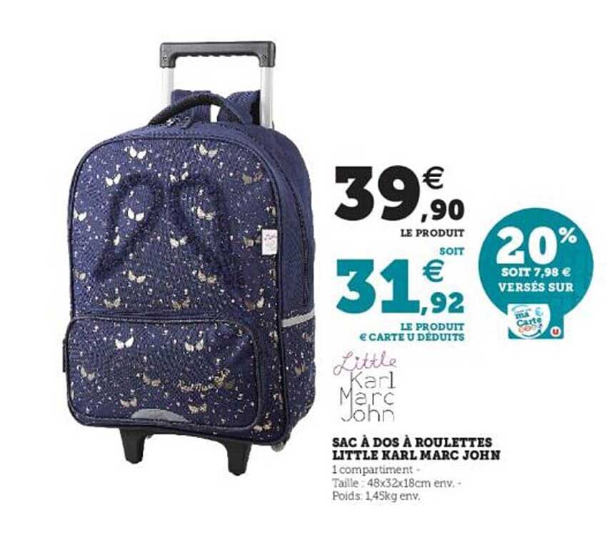 sac à dos à roulettes little karl marc john