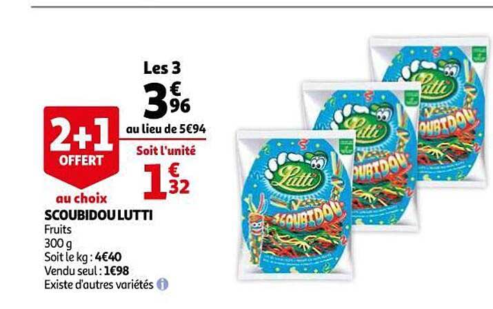 Scoubidou Lutti 2+1 Offert Au Choix