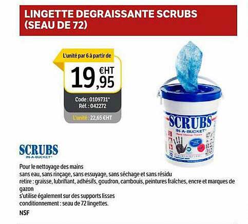 scrubs lingette dégraissante scrubs