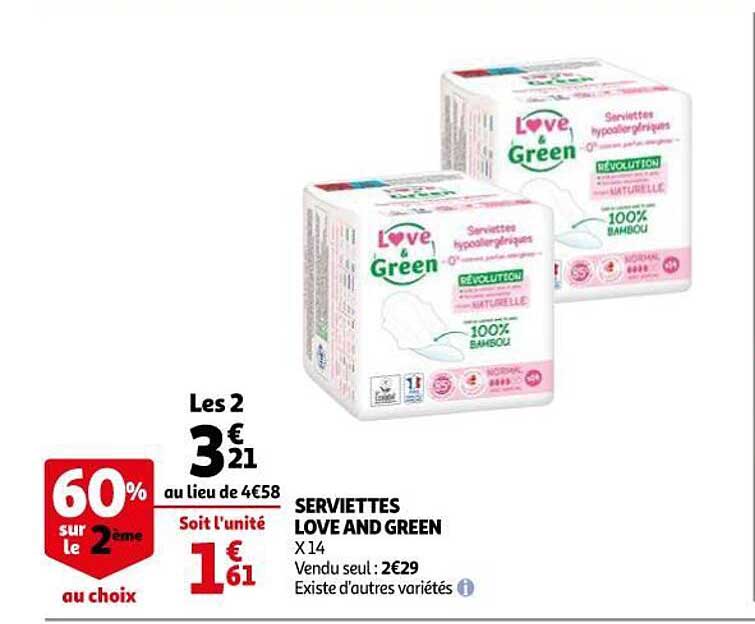 serviettes love and green