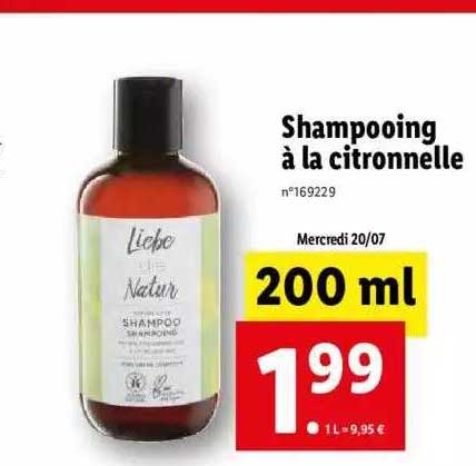 shampooing à la citronelle liebe die natur