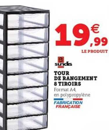 Sundis Tour De Rangement 8 Tiroirs