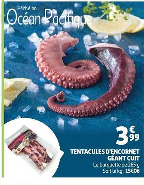tentacules d'encornet géant cuit