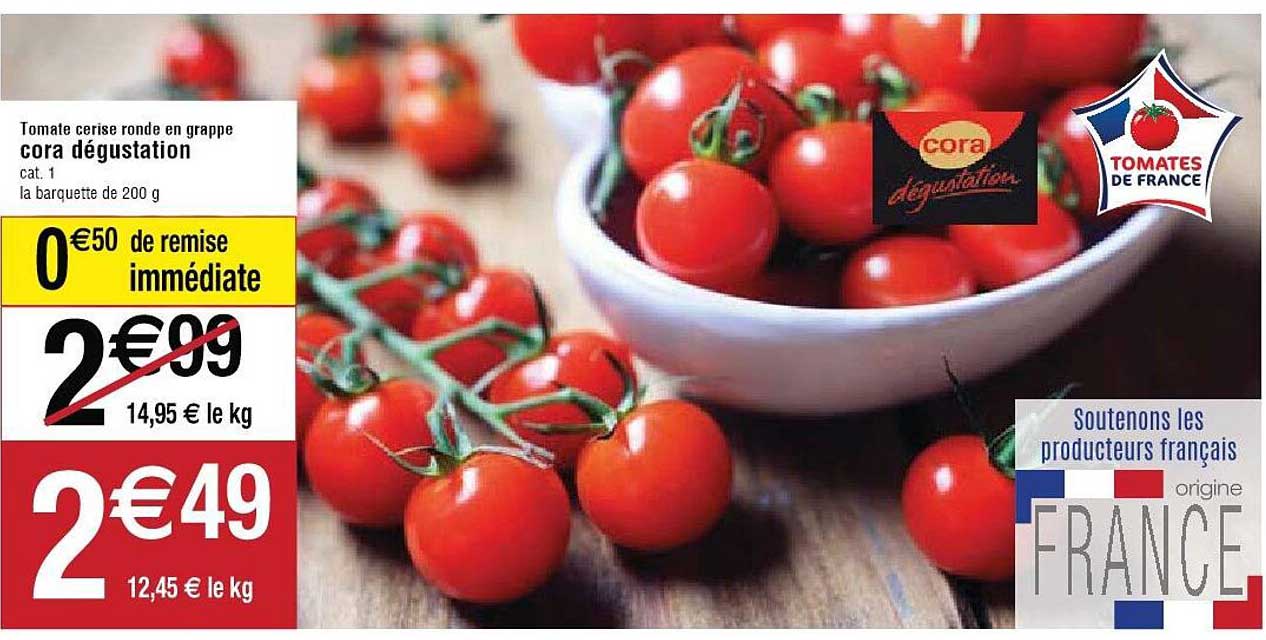 Tomate Cerise Ronde En Grappe Cora Dégustation