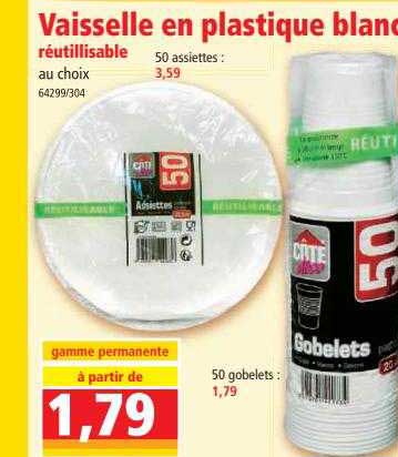 Vaisselle En Plastique Blanc Réutilisable