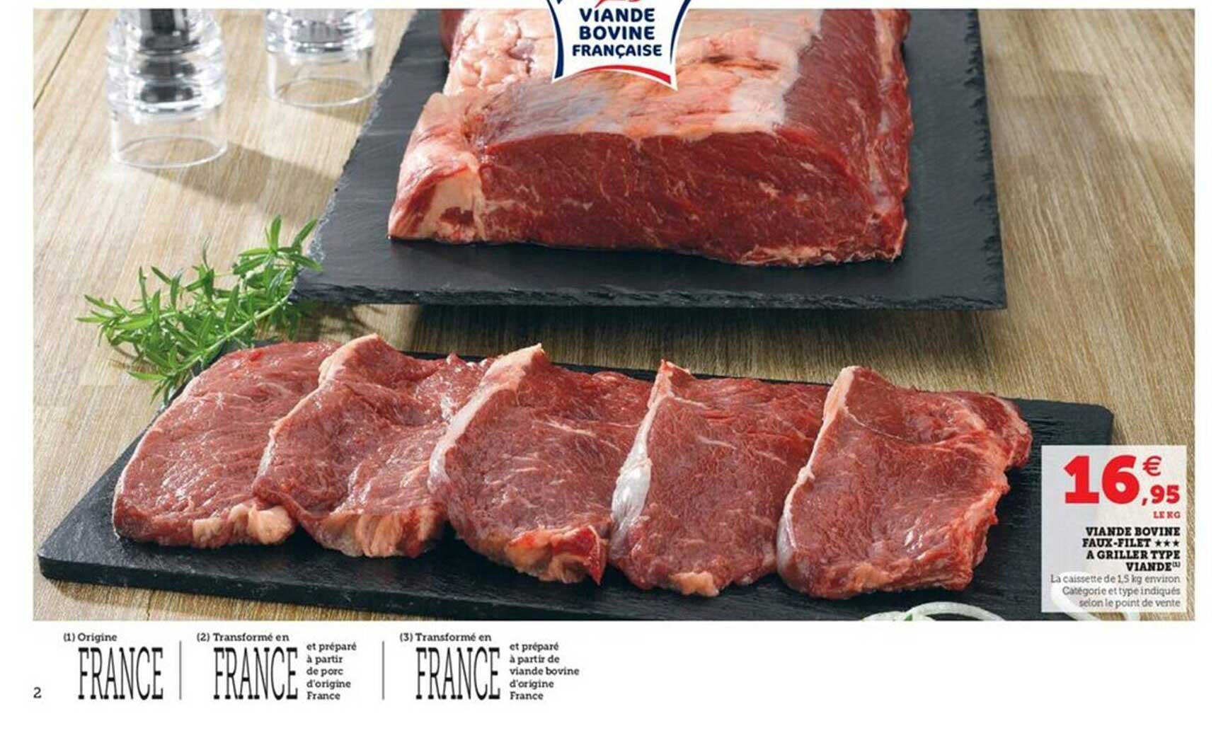 viande bovine faux-filet***à griller type viande