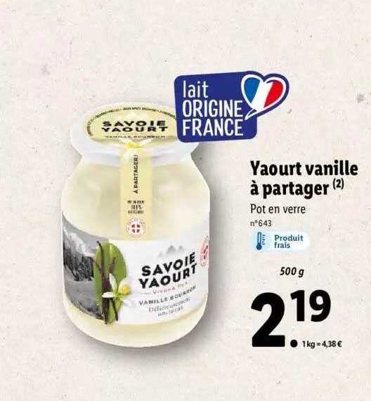 yaourt vanille à partager