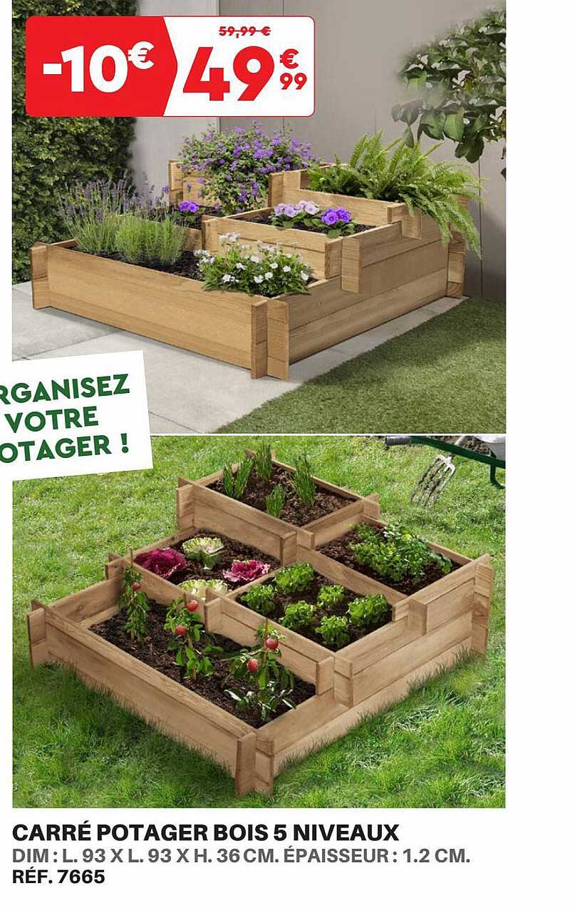 Carré Potager Bois 5 Niveaux