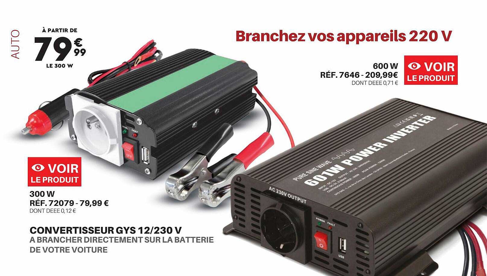 convertisseur gys 12/230v