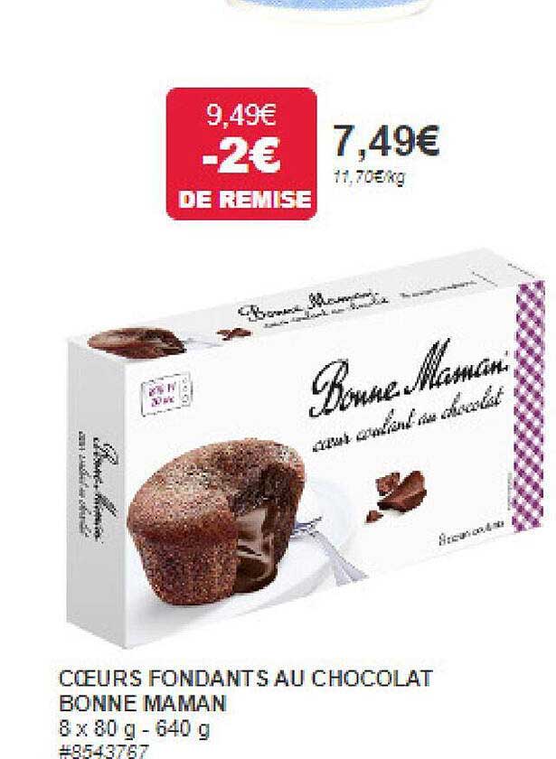 cœurs fondants au chocolat bonne maman