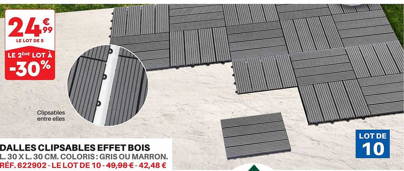 dalles clipsables effet bois