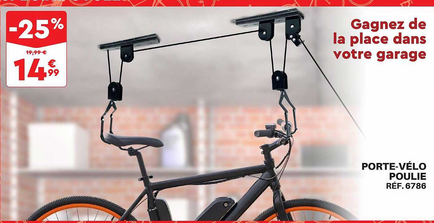 porte-vélo poulie