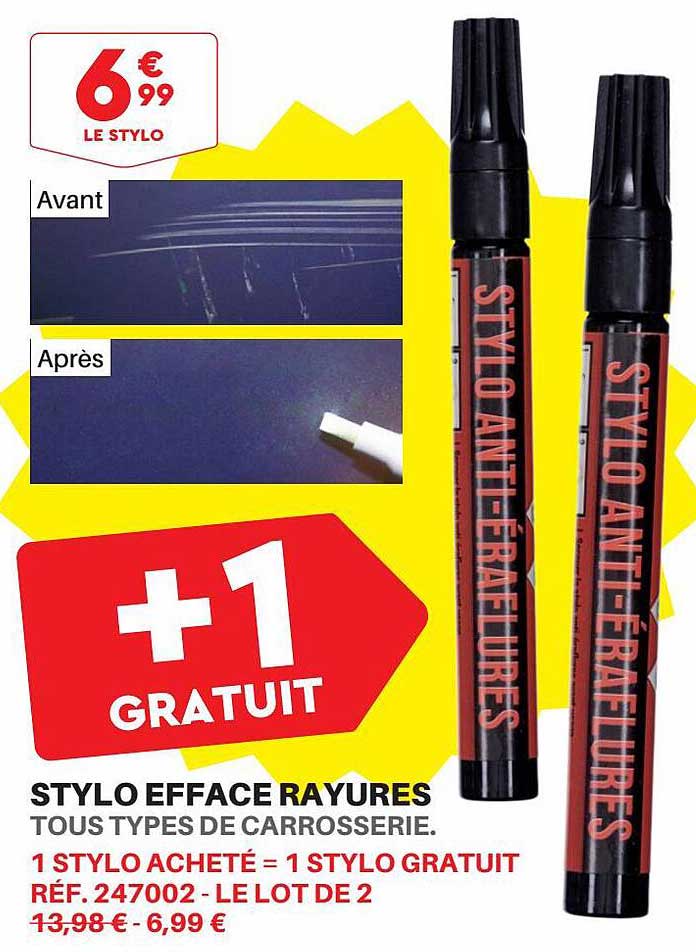 stylo efface rayures
