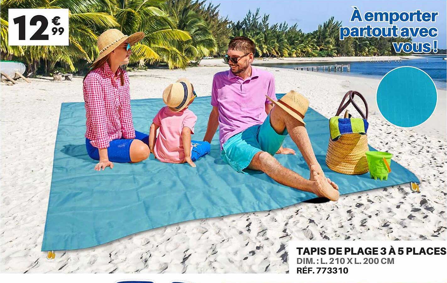 tapis de plage 3 à 5 plages