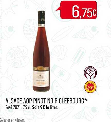 alsace aop pinot noir cleebourg