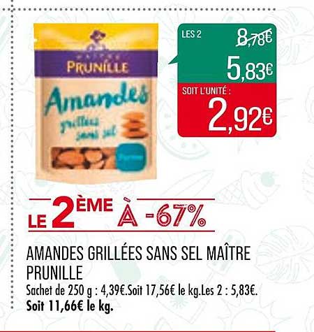 amandes grillées sans sel maître prunille