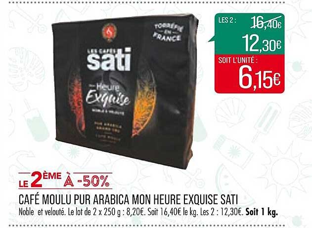 café moulu pur arabica mon heure exquise sati
