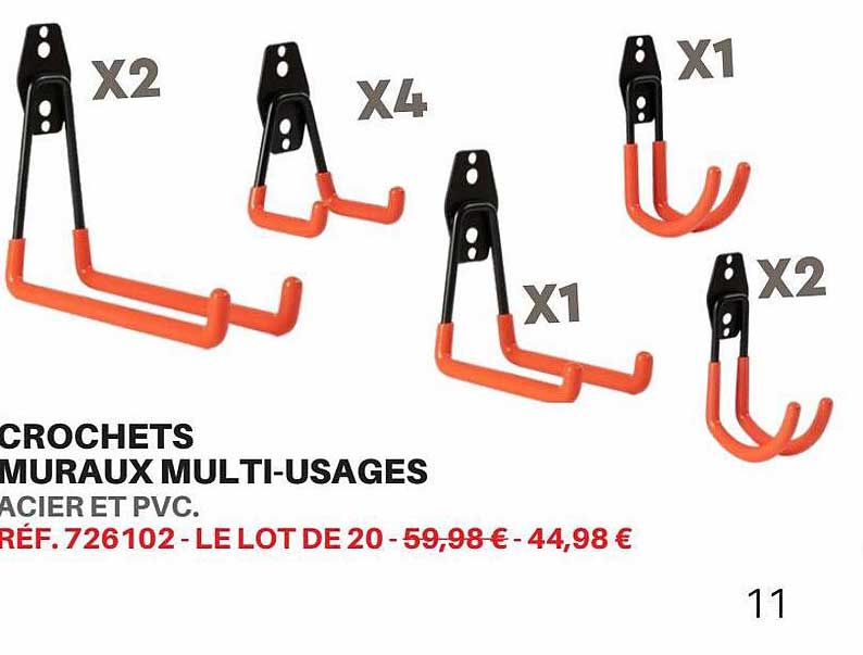 crochets muraux multi-usages