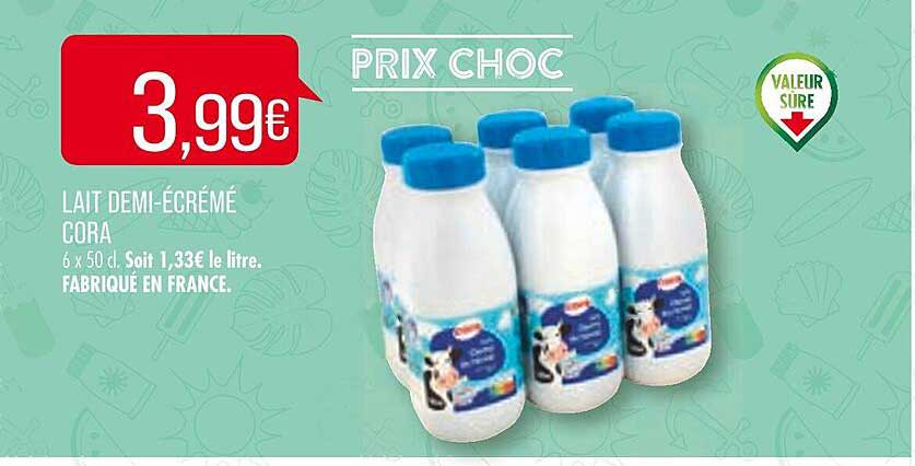 lait demi-écrémé cora
