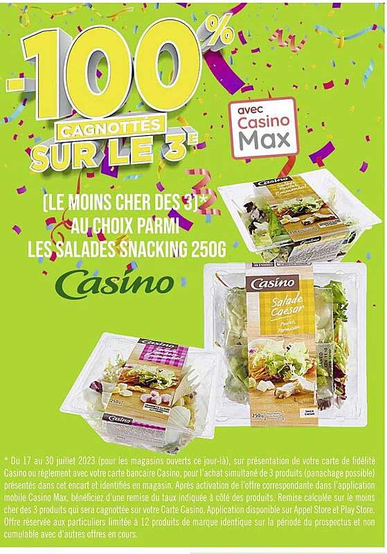 les salades snackings 250g casino