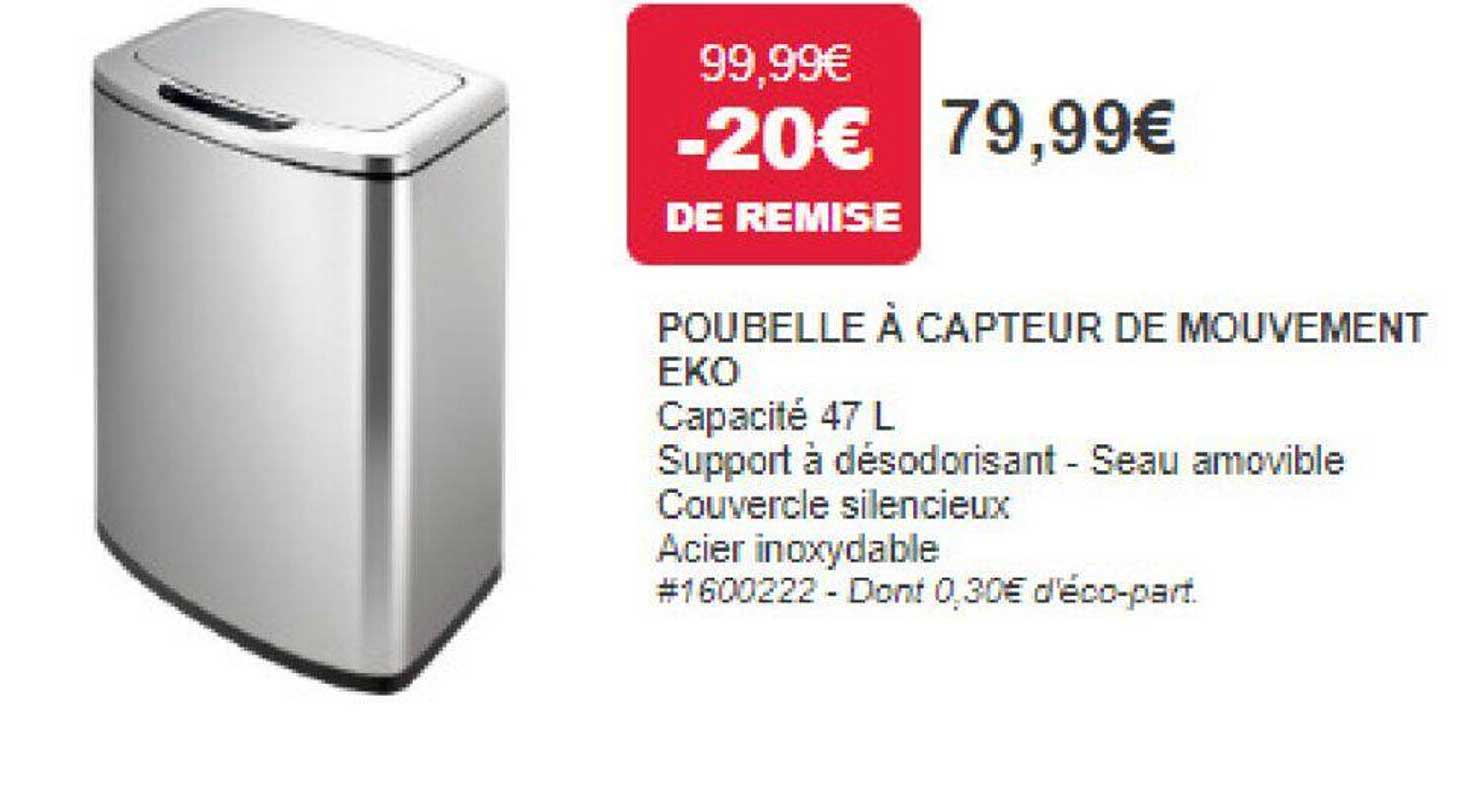 poubelle à capteur de mouvement eko