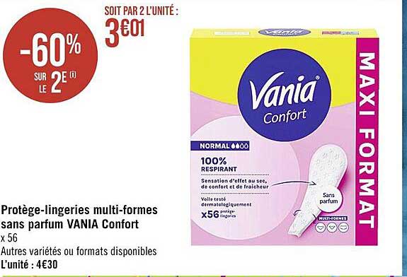 protège-lingeries multi-formes sans parfum vania confort