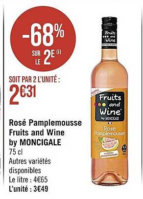rosé pamplemousse fruits and wine by moncigale