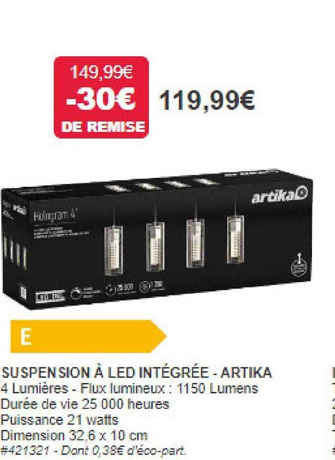 suspension à led intégrée - artika