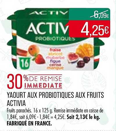 Yaourt Aux Probiotiques Aux Fruits Activia