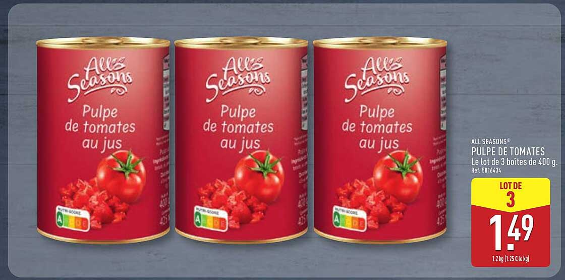 All Seasons PULPE DE TOMATES