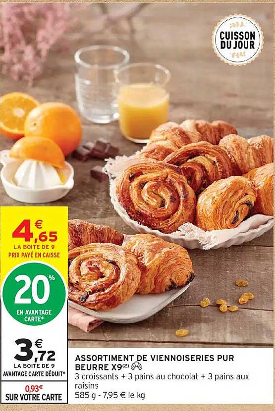 ASSORTIMENT DE VIENNOISERIES PUR BEURRE X9