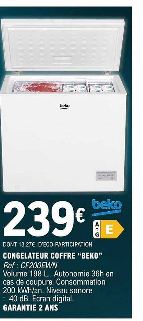 Beko congélateur coffre