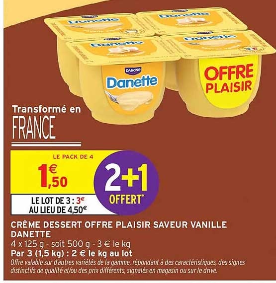 Danette Crème dessert offre plaisir saveur vanille