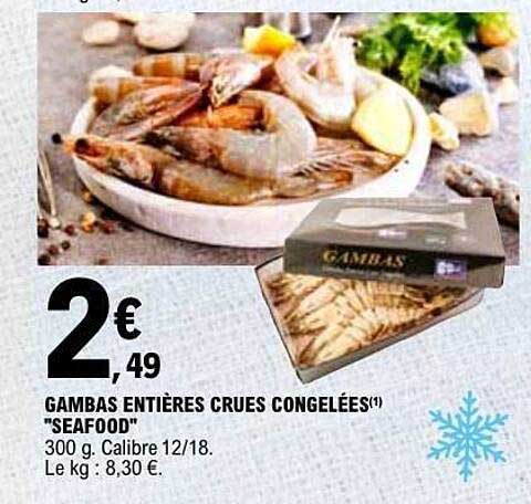GAMBAS ENTIÈRES CRUES CONGELÉES