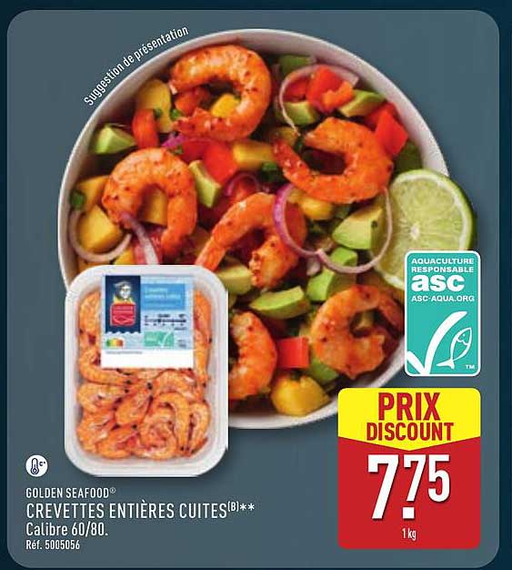 GOLDEN SEAFOOD CREVETTES ENTIÈRES CUITES