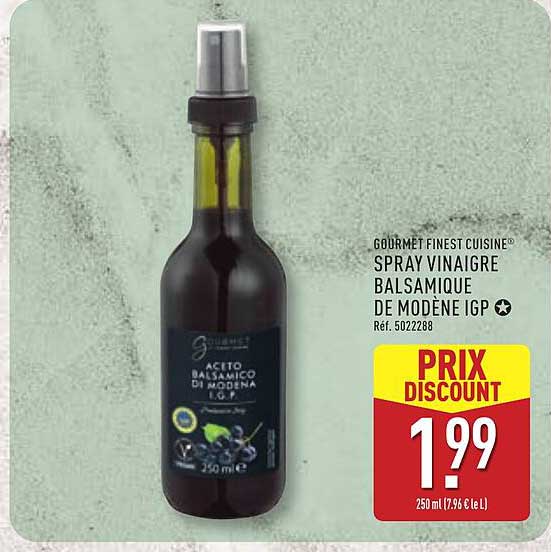 GOURMET FINET CUISINE SPRAY VINAIGRE BALSAMIQUE DE MODÈNE IGP