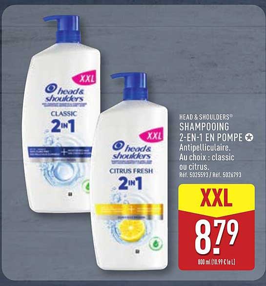 Head & Shoulders Shampoing 2-en-1 in pompe