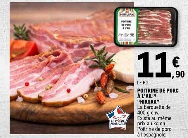 Hiruak Poitrine de porc à l’ail