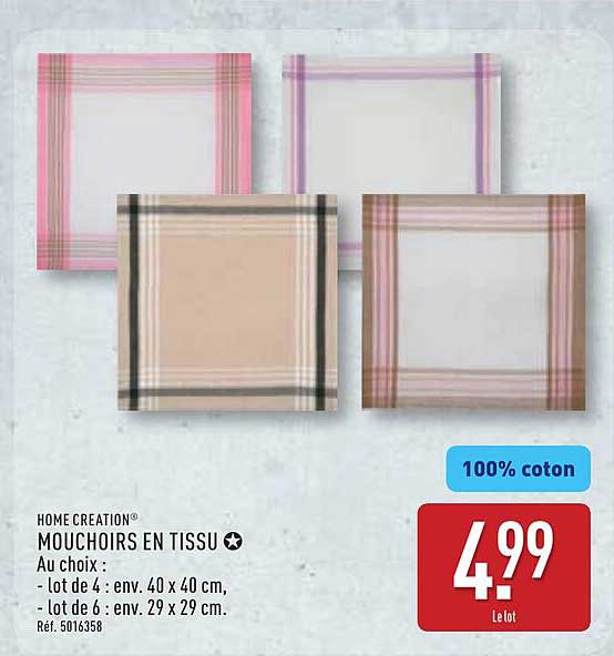 HOME CREATION MOUCHOIRS EN TISSU