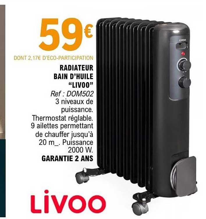 Livoo Radiateur bain d'huile