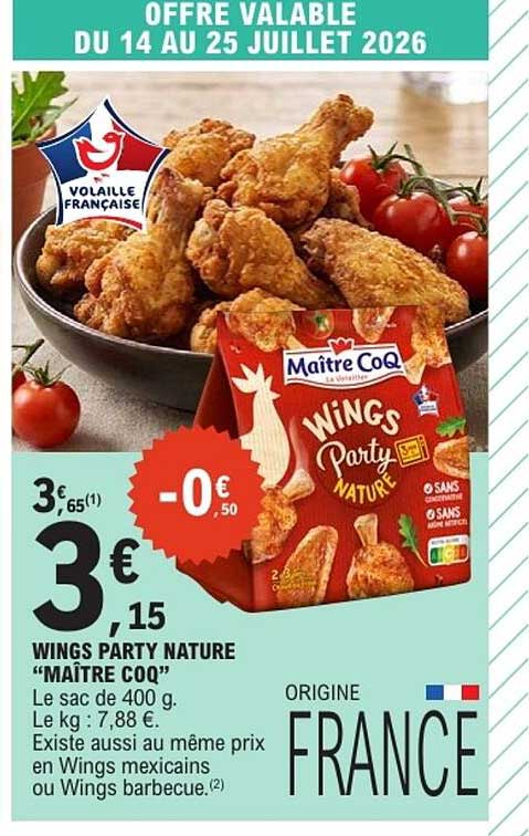 Maître CoQ Wings Party Nature