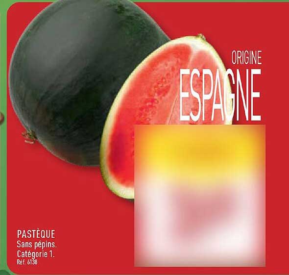Pastèque Sans pépins. Catégorie 1. Réf. 6138