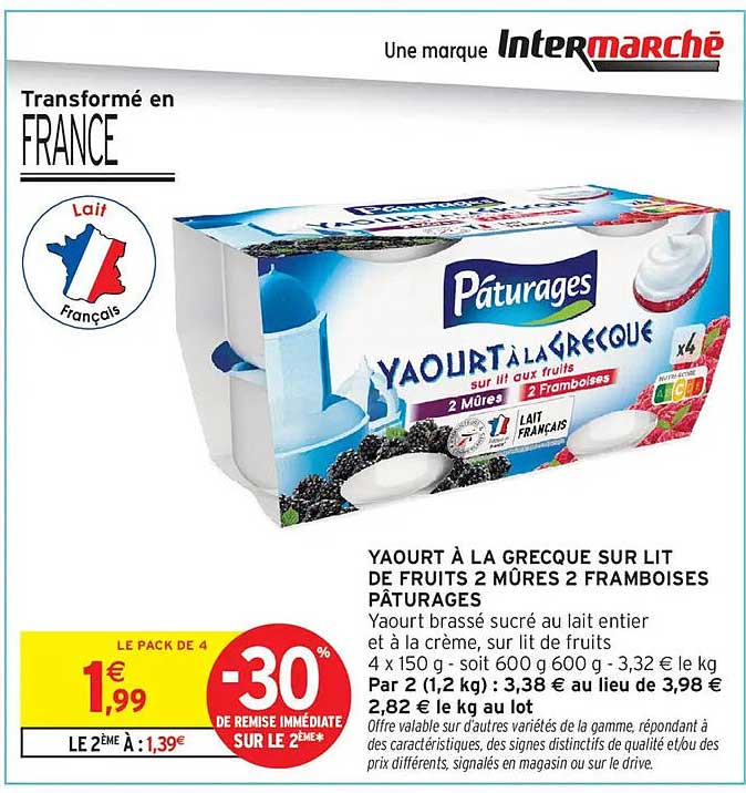 Pâturages Yaourt à la grecque