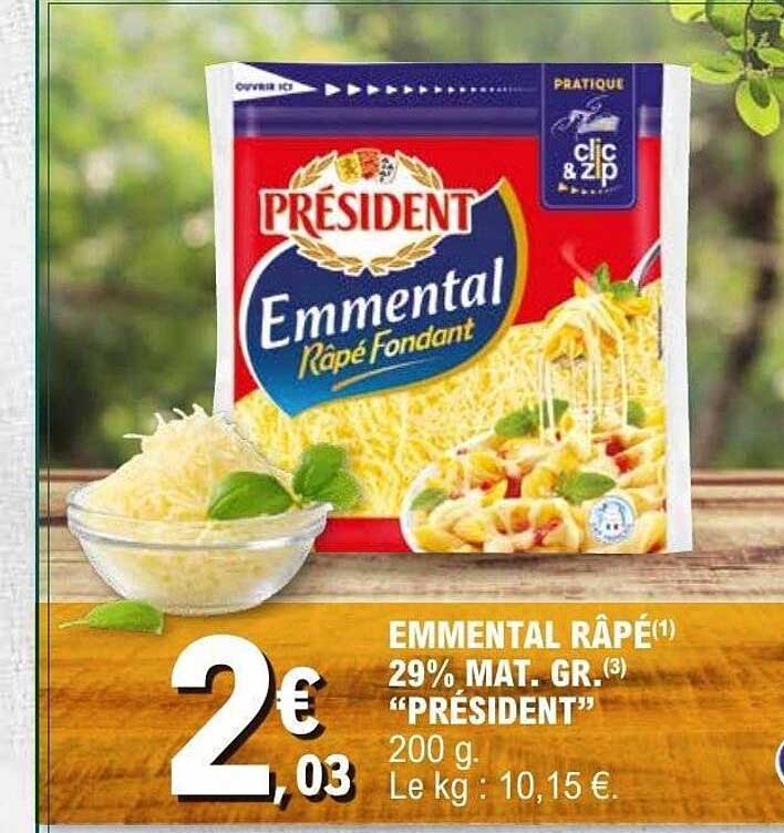 Président Emmental Râpé Fondant