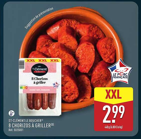 St-Clément le Boucher 8 Chorizos à griller