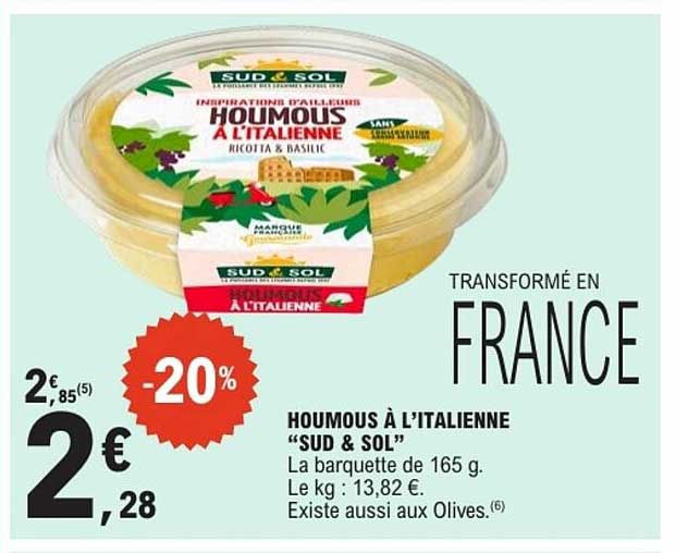 SUD & SOL Houmous à l’italienne