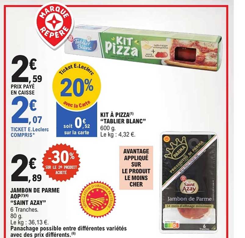 Tablier Blanc Kit Pizza