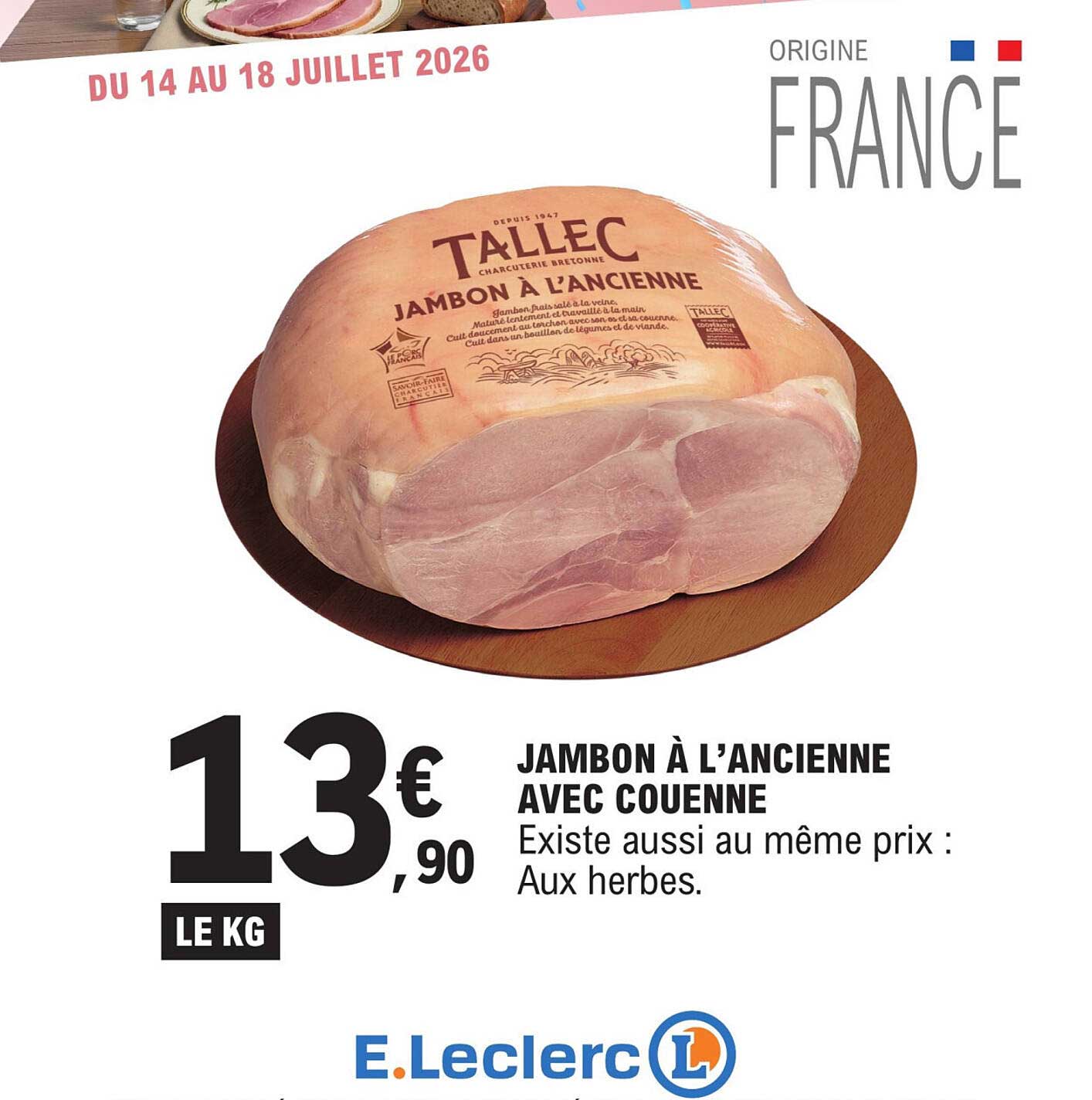 TALLEC JAMBON À L'ANCIENNE