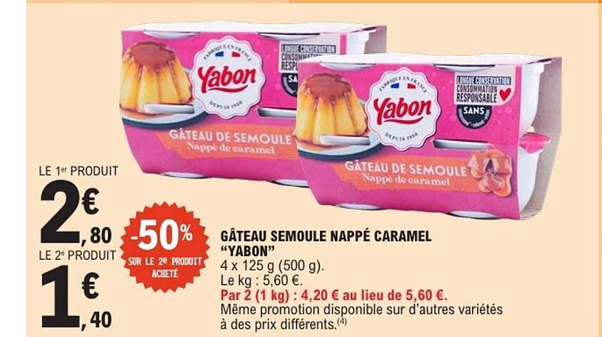 Yabon Gâteau Semoule Nappé Caramel